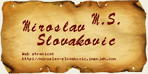 Miroslav Slovaković vizit kartica